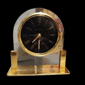 Vintage Danbury Clock Co. Brass desktop Engraveable clock